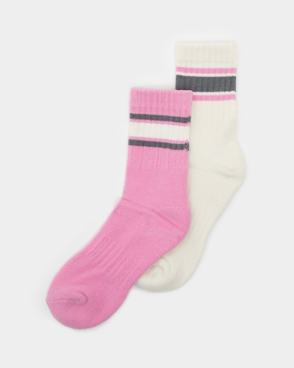 Dunnes Stores | Cream-stripe Stripe Boot Socks - Pack Of 2