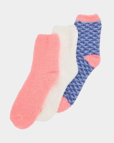 Quarter-Length Fluffy Socks - Pack Of 3