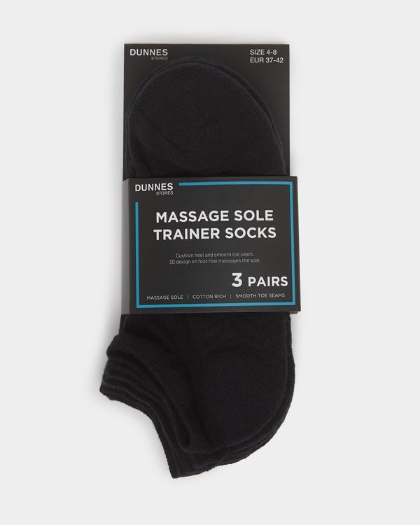Massage Sole Trainer Socks - Pack Of 3