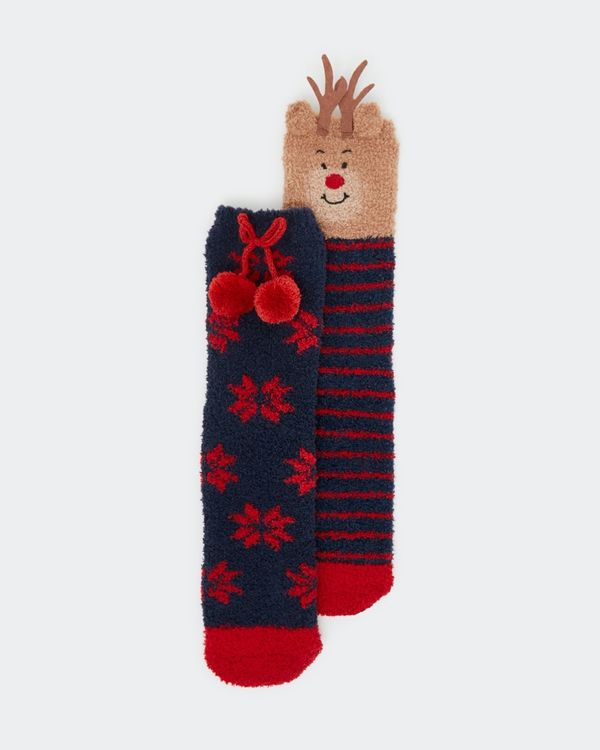 3D Novelty Fleece Socks - Pack of 2