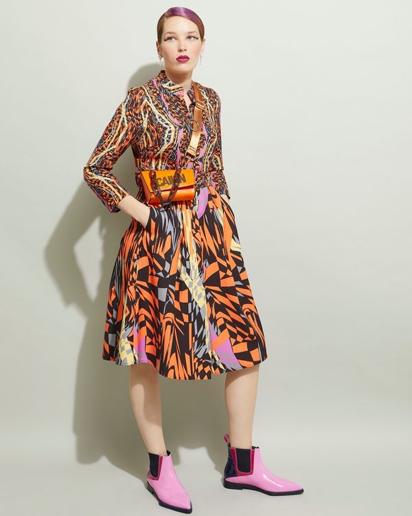 Dunnes Stores | Orange Joanne Hynes Broken Glass Midi Printed Dress