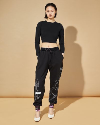 Joanne Hynes Black Printed Joggers 'Down By The Water'