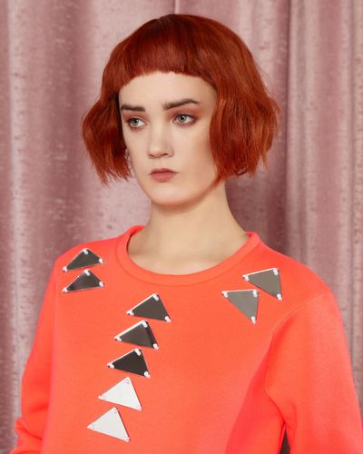 Joanne Hynes Orange Geometric Hardware Sweater thumbnail
