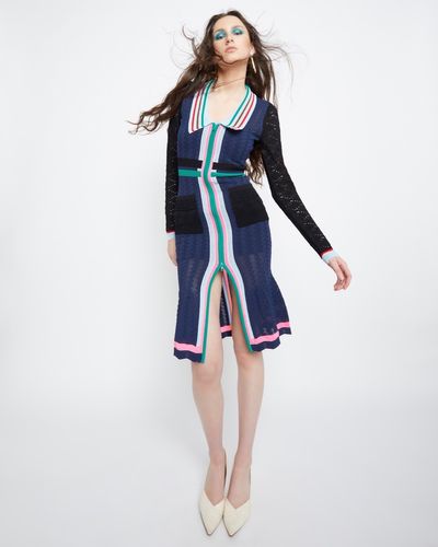 Joanne Hynes Pointelle Knit Zip-Up Cardigan Dress
