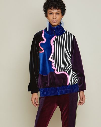 Joanne Hynes Stripe Velvet Muse Lady Jacket