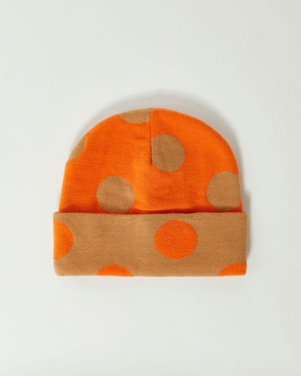 Joanne Hynes Reversible Hat with Tangerine and Toffee Jumbo Dot