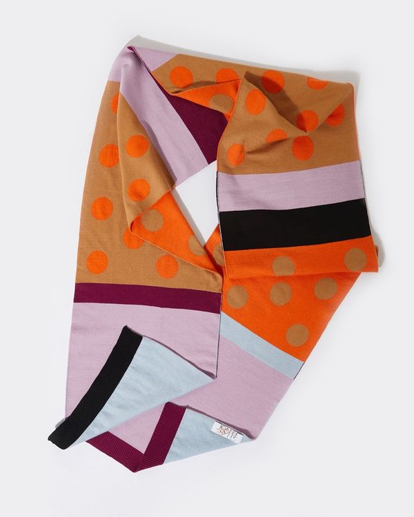Joanne Hynes Scarf with Tangerine and Toffee Jumbo Dot