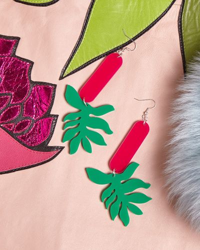 Joanne Hynes Pink/Green Rousseau Earrings thumbnail