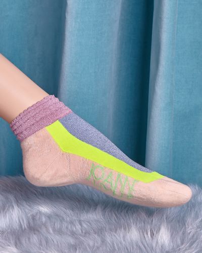 Joanne Hynes Yellow Lurex Ruffle Socks thumbnail