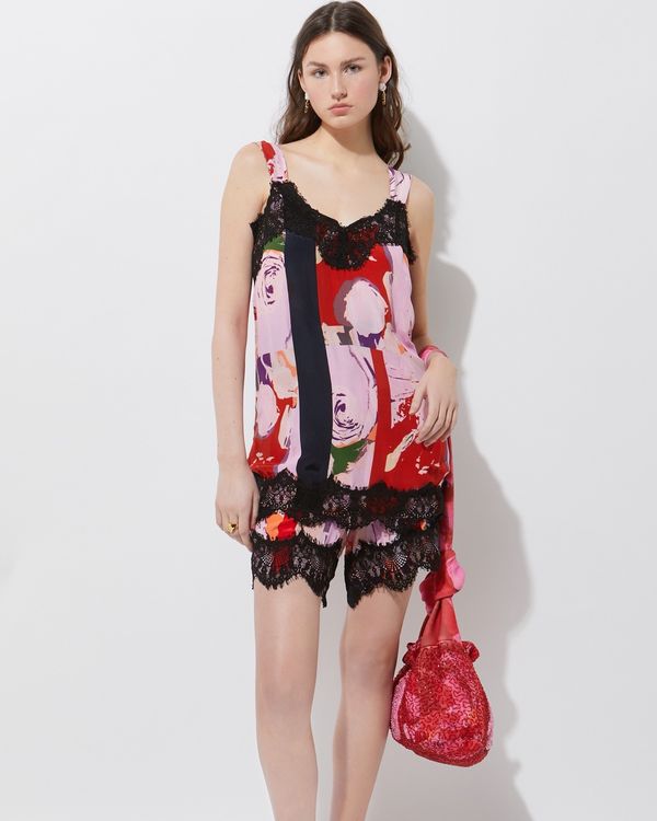 Joanne Hynes Red Rose Print Camisole And Shorts Set