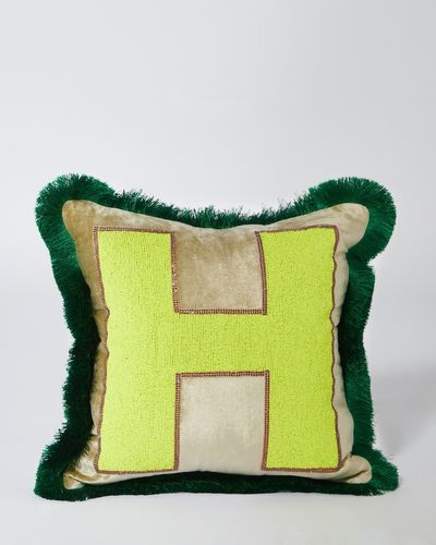 Joanne Hynes Limited Edition H is for... Embellished/Print Cushion With Velvet Sack