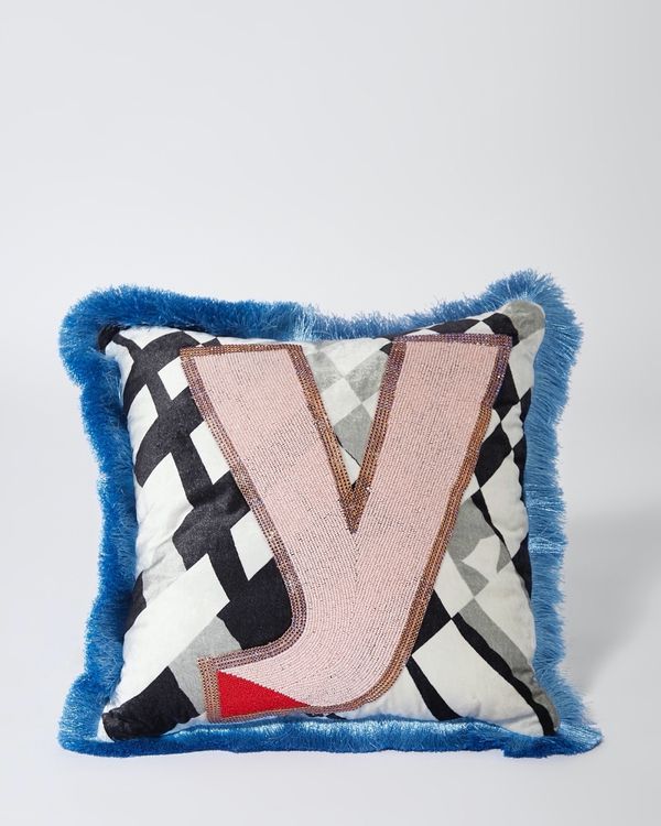 Joanne Hynes Y Embellished Printed Cushion With Bag