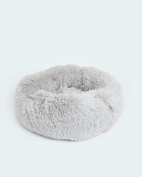 Dunnes Stores Grey Plush Donut Pet Bed