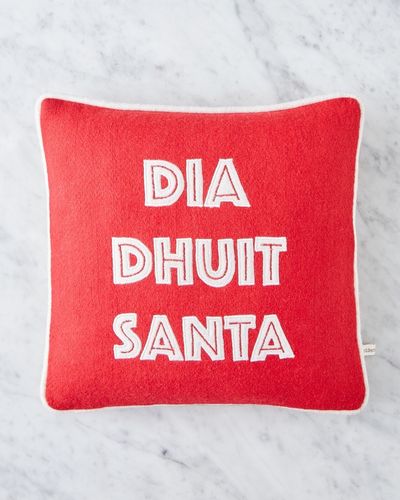 Helen James Considered Dia Dhuit Santa Cushion