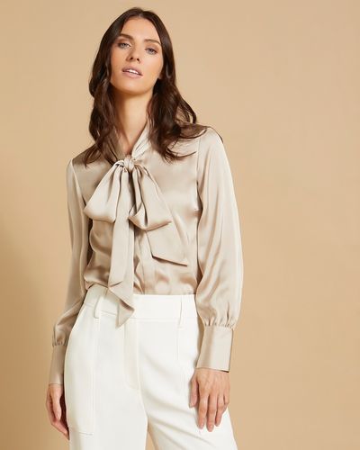 Paul Costelloe Living Studio Champagne Pussybow Blouse