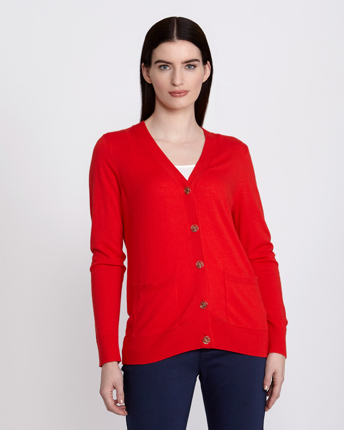Dunnes Stores | Red Paul Costelloe Living Studio Button Cardigan