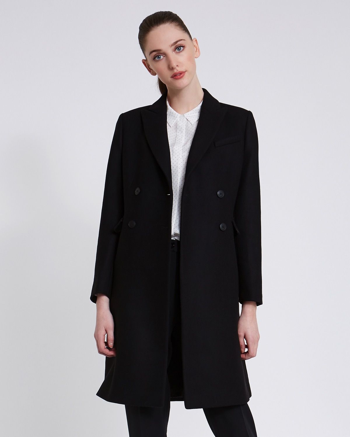 Dunnes Stores | Black Paul Costelloe Living Studio Double Breasted Coat