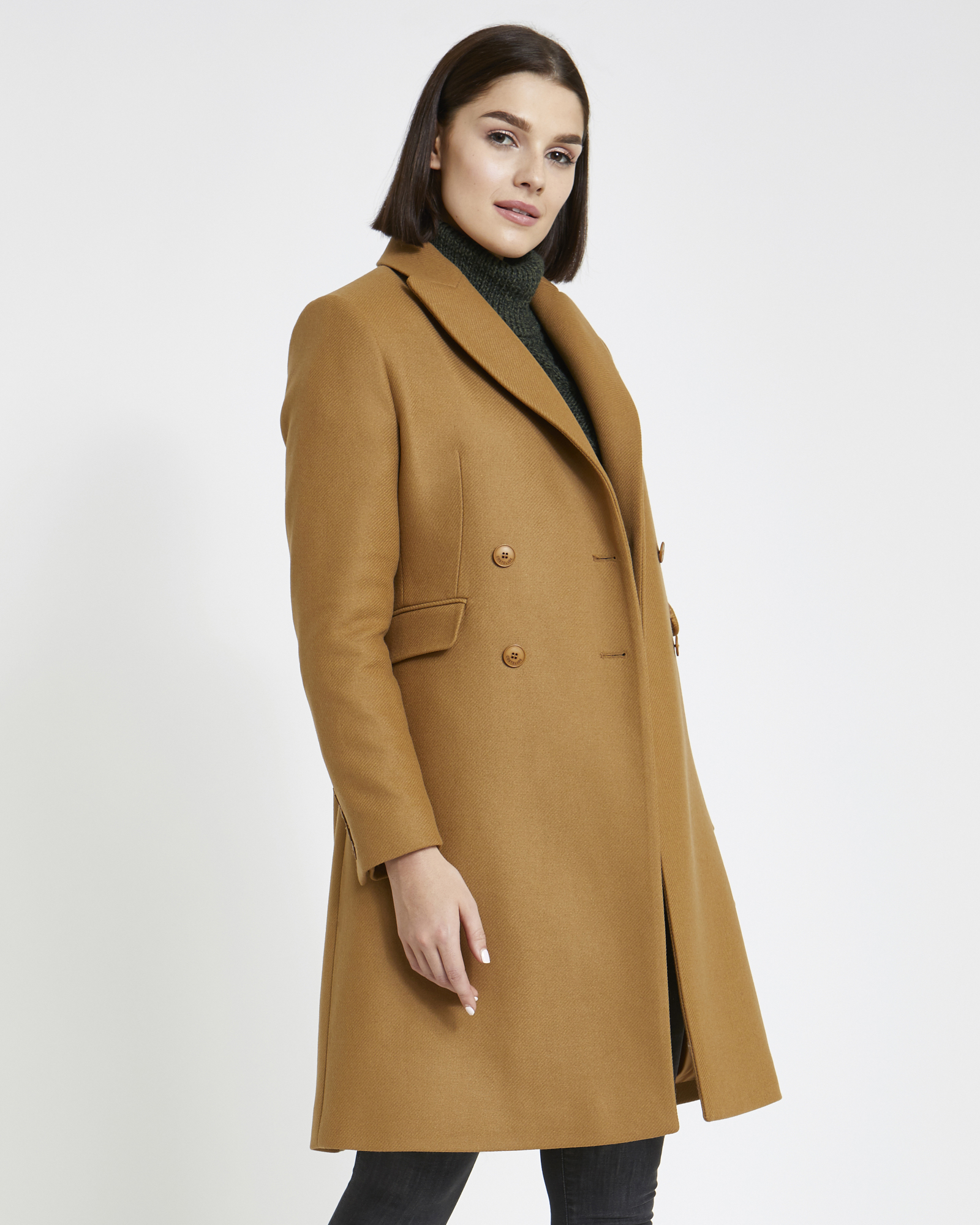 Dunnes Stores | Camel Paul Costelloe Living Studio Double Breasted Coat