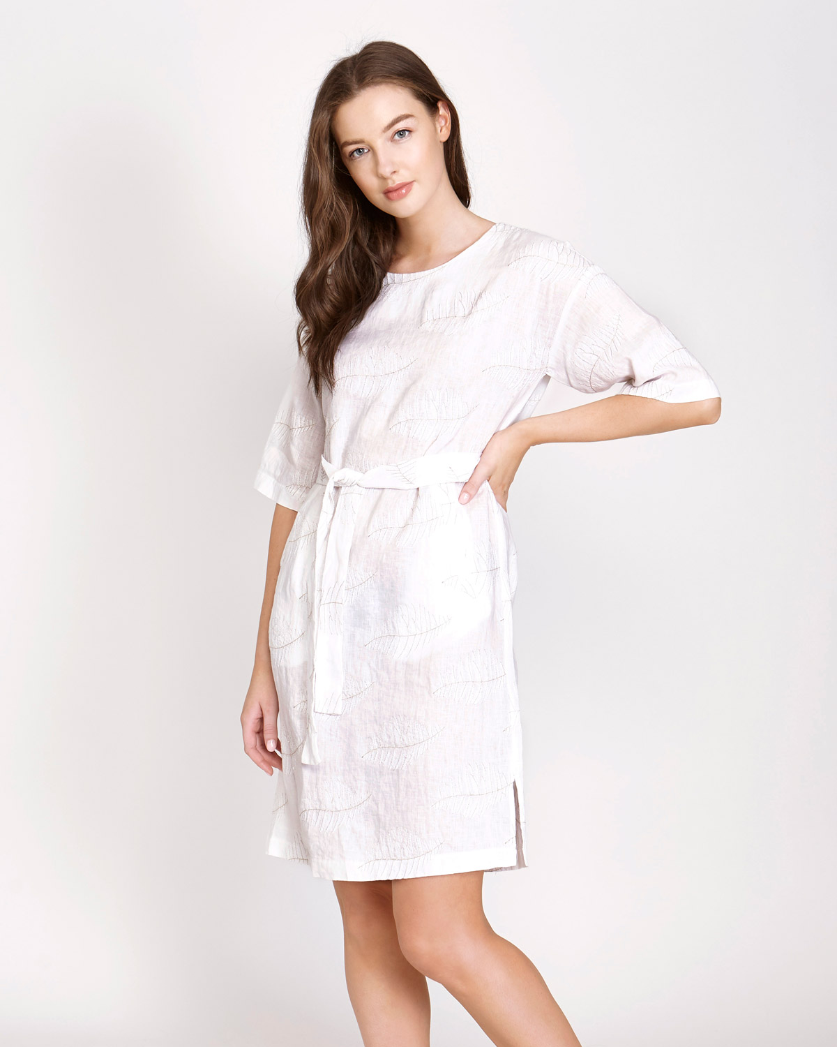 Dunnes Stores | Multi Paul Costelloe Living Studio Linen Embroidery Dress