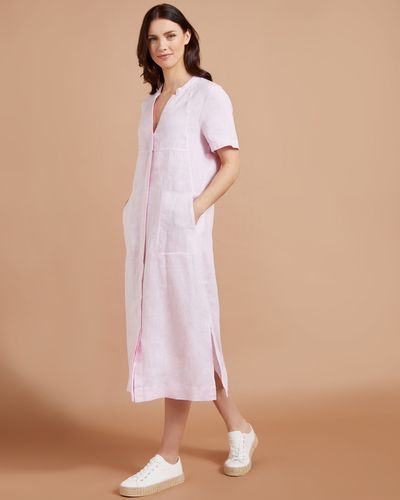 Paul Costelloe Studio Linen Panel Dress in Light Pink