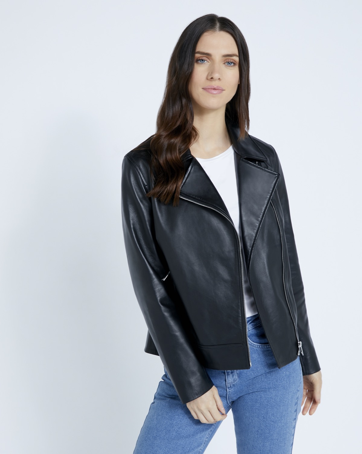 Dunnes Stores | Black Paul Costelloe Living Studio Black Leather Jacket