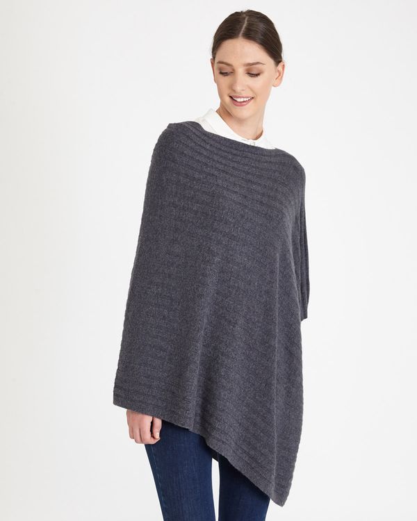 Dunnes Stores | Grey Paul Costelloe Living Studio Luxury Cable Poncho