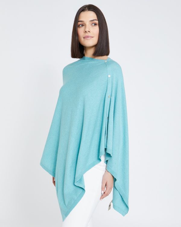 Dunnes Stores | Turquoise Paul Costelloe Living Studio Silk Blend Poncho