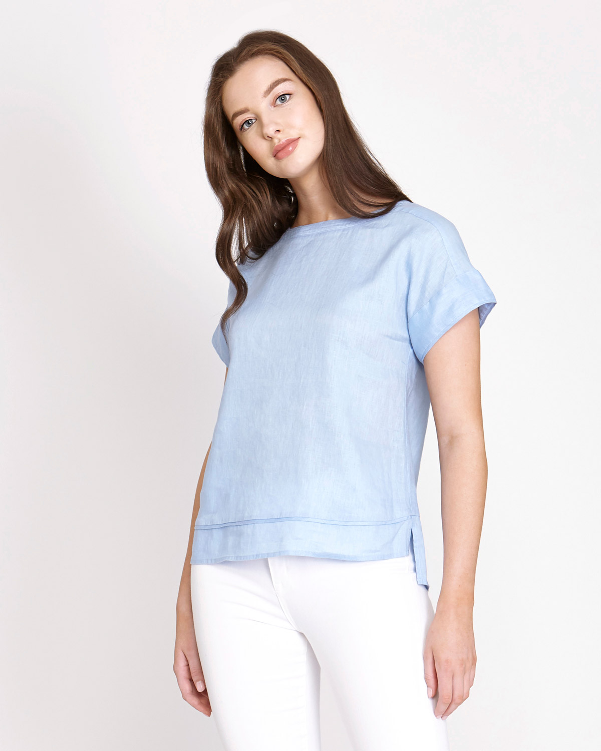 Dunnes Stores | Blue Paul Costelloe Living Studio Linen T-Shirt