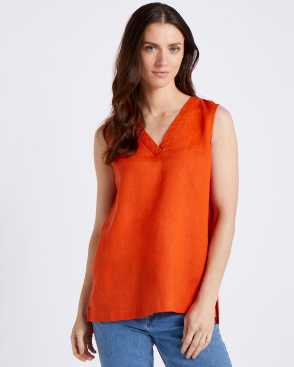 Paul Costelloe Living Studio 100% Linen Orange Vest