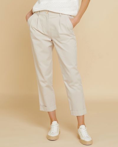 Paul Costelloe Living Studio Stone Relaxed Fit Trousers