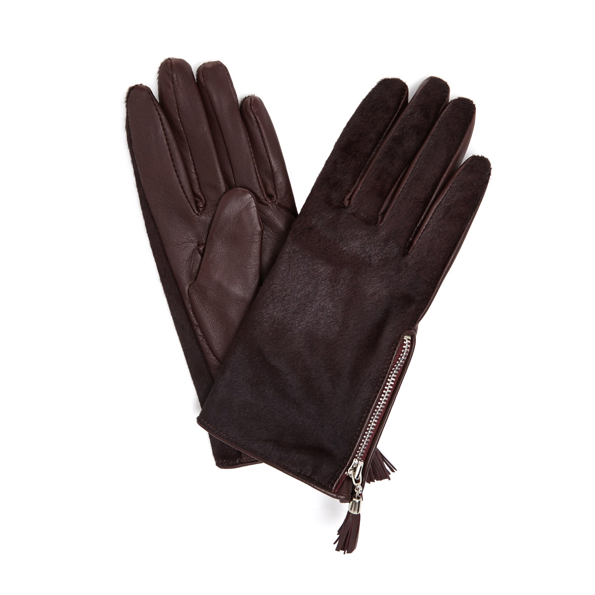 Dunnes Stores | Burgundy Paul Costelloe Living Pony Skin Gloves