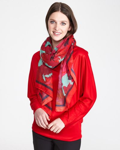 Paul Costelloe Living Studio Distorted Floral Scarf thumbnail
