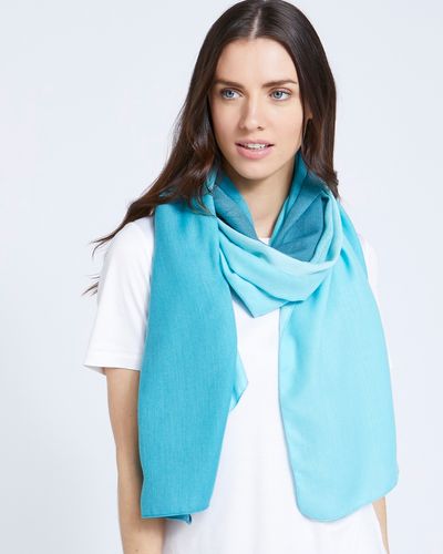 Paul Costelloe Living Studio Turquoise Ombre Scarf thumbnail