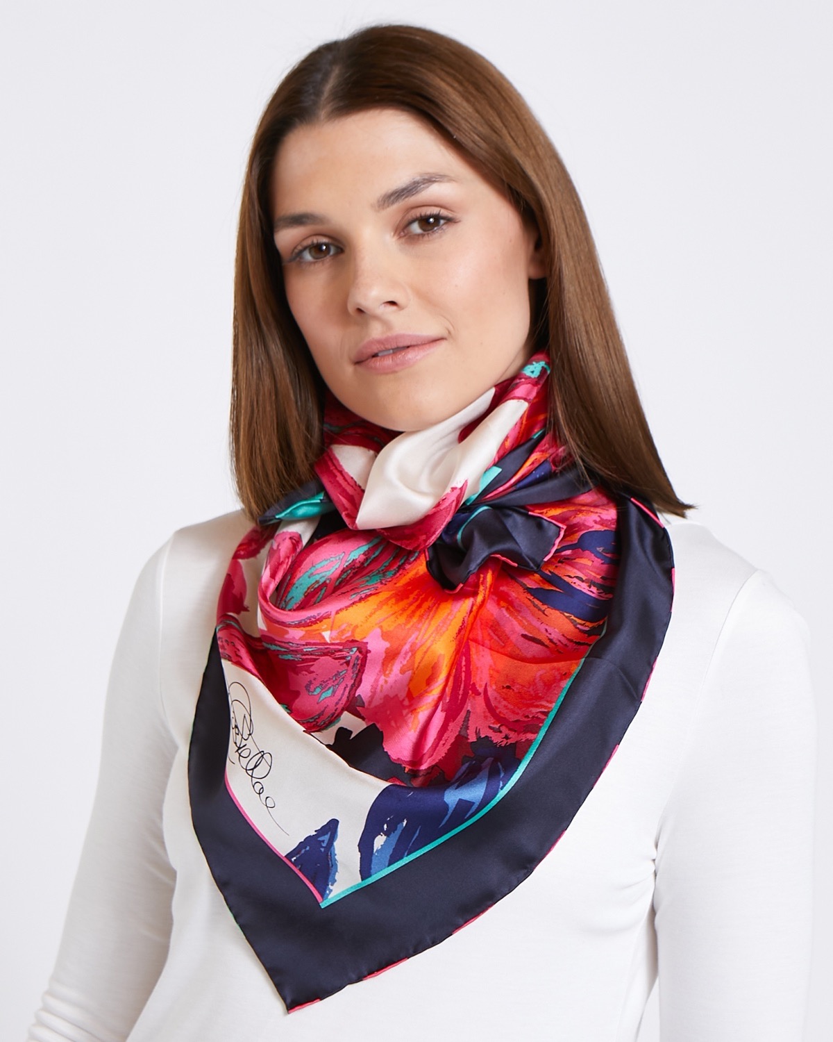 Dunnes Stores | Multi Paul Costelloe Living Studio Pink Floral Silk Scarf