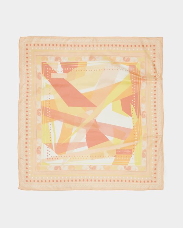 Paul Costelloe Studio Printed Silk Scarf in Orange
