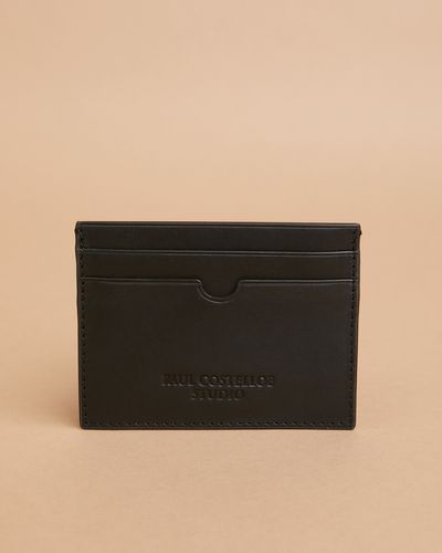 Paul Costelloe Studio Leather Card Holder in Black