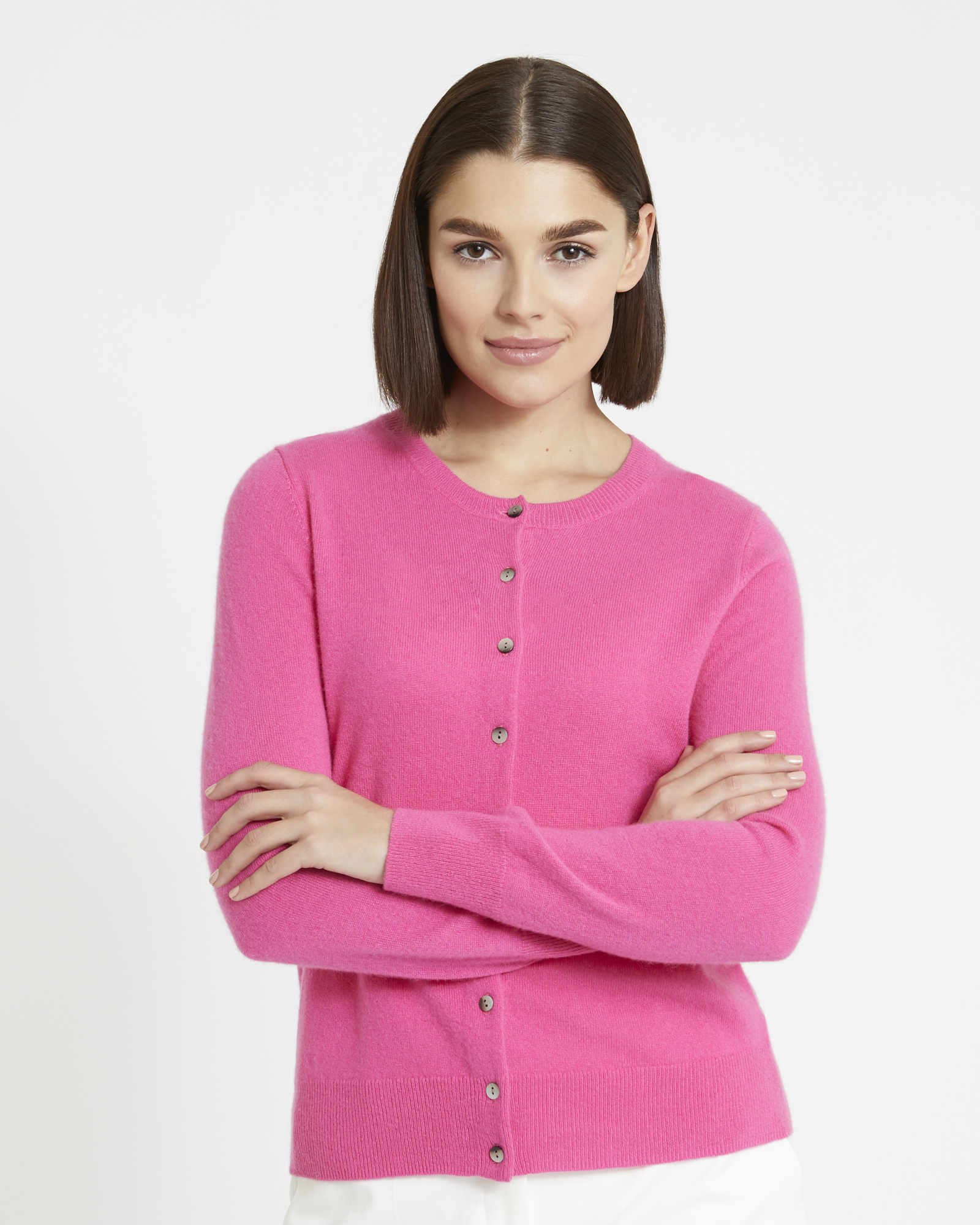 Peony Pink, Cashmere Cowl Neck Sweater