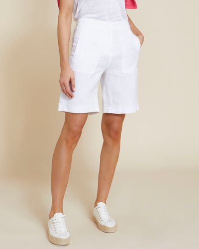 Paul Costelloe Living Studio White Linen Shorts