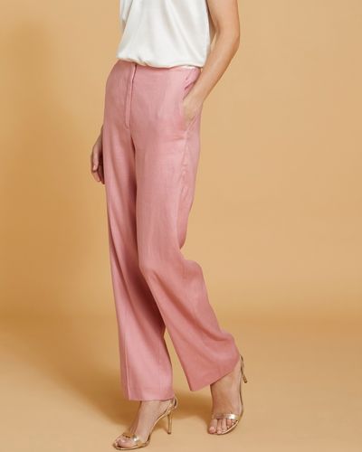 Paul Costelloe Living Studio Pink Linen Suit Trousers