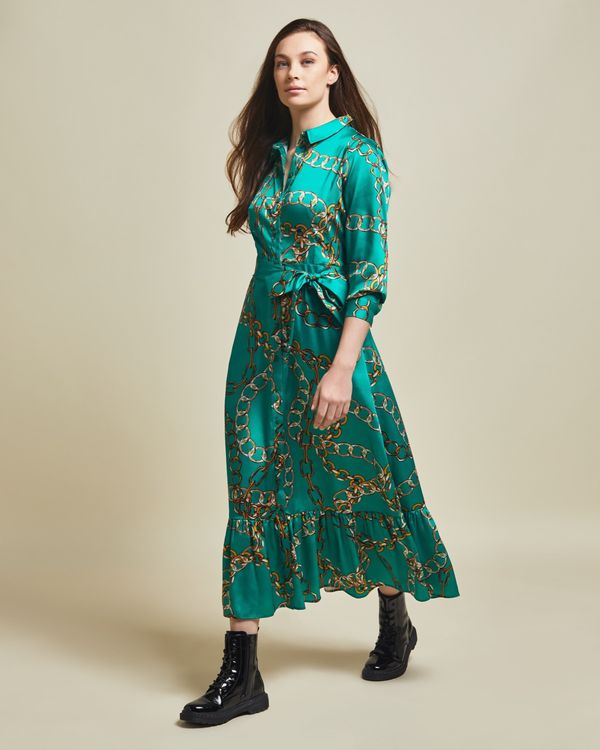 Dunnes Stores | Green Satin Style Dress