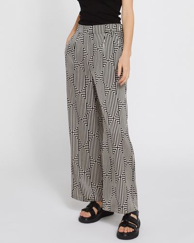 High Waisted Printed Wide Leg Trousers