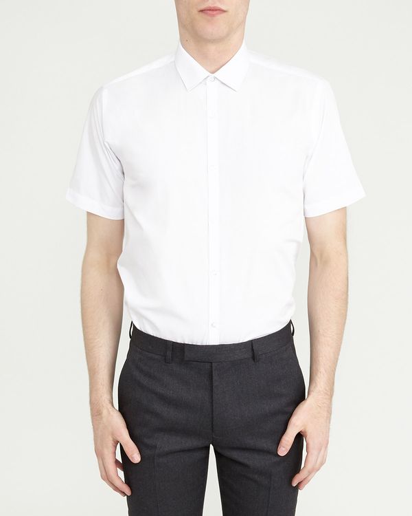 Short-Sleeved Slim Fit School Shirt - Pack Of 2