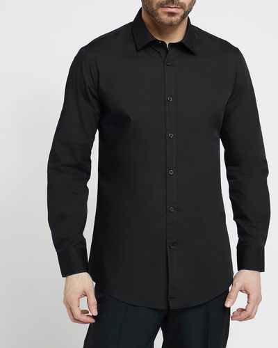 Slim Fit Long-Sleeved Cotton Rich Shirt