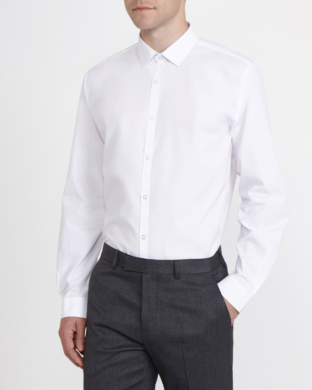 Dunnes Stores | White Slim Fit Ultimate Non-Iron Long-Sleeved Shirt ...