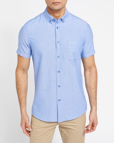 Slim Fit Short-Sleeved Oxford Shirt