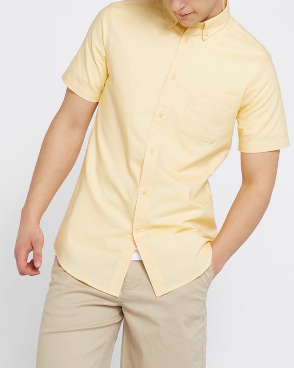 Slim Fit Cotton Short-Sleeved Oxford Shirt