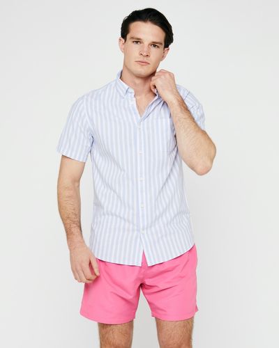 Slim Fit Short-Sleeved Oxford Stripe Shirt thumbnail
