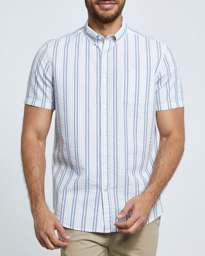 Short-Sleeved Seersucker Stripe Shirt thumbnail
