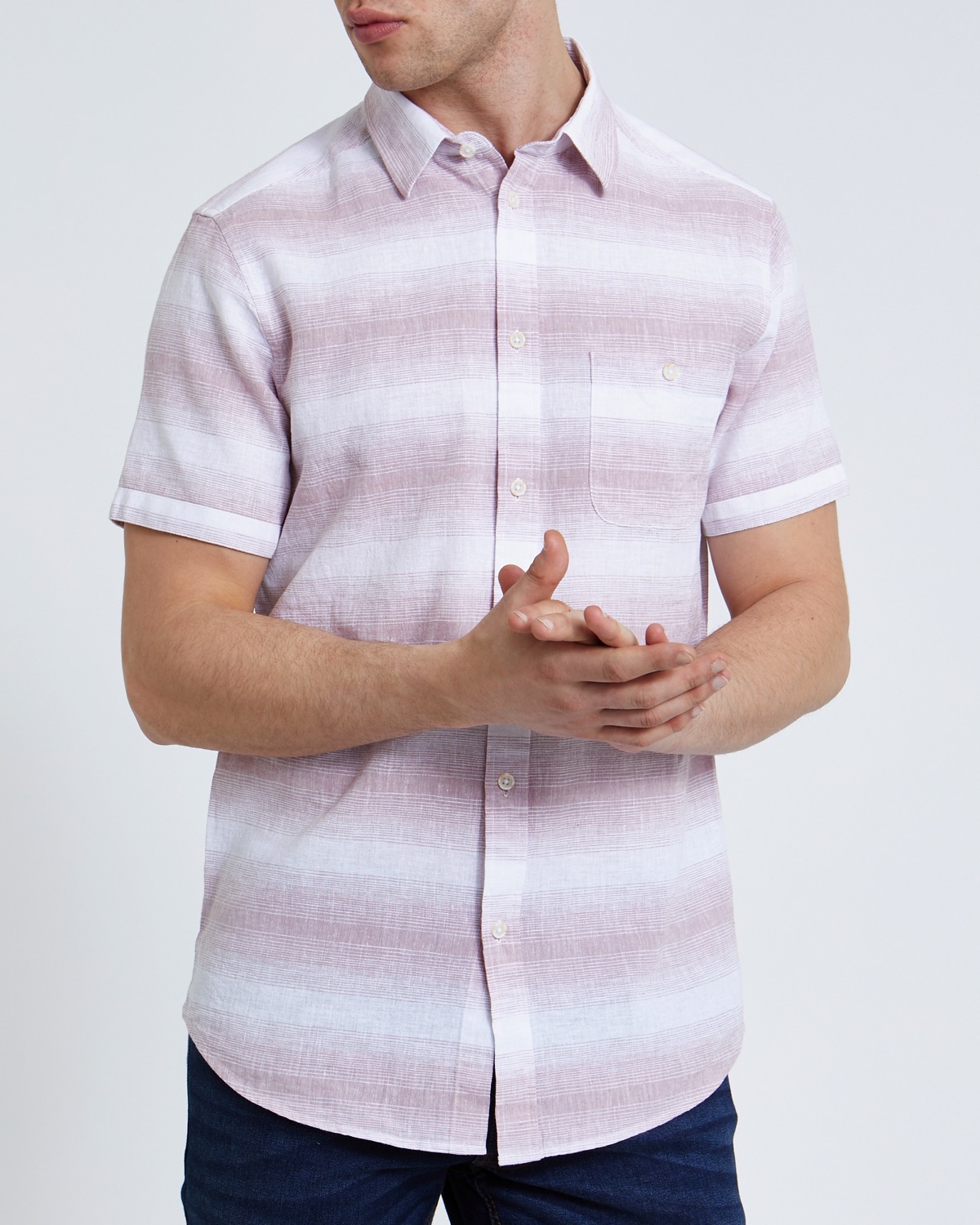 Regular Fit Short-Sleeved Linen Blend Fashion Shirt thumbnail