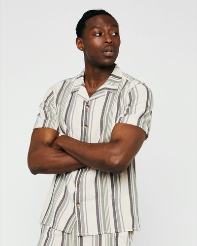 Short-Sleeved Cotton Linen Resort Co-Ord Shirt thumbnail